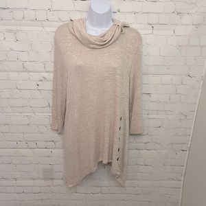 Beautiful, Soft and Flowy Long Sweater from Leo & Nicole in a Camel Color Size L